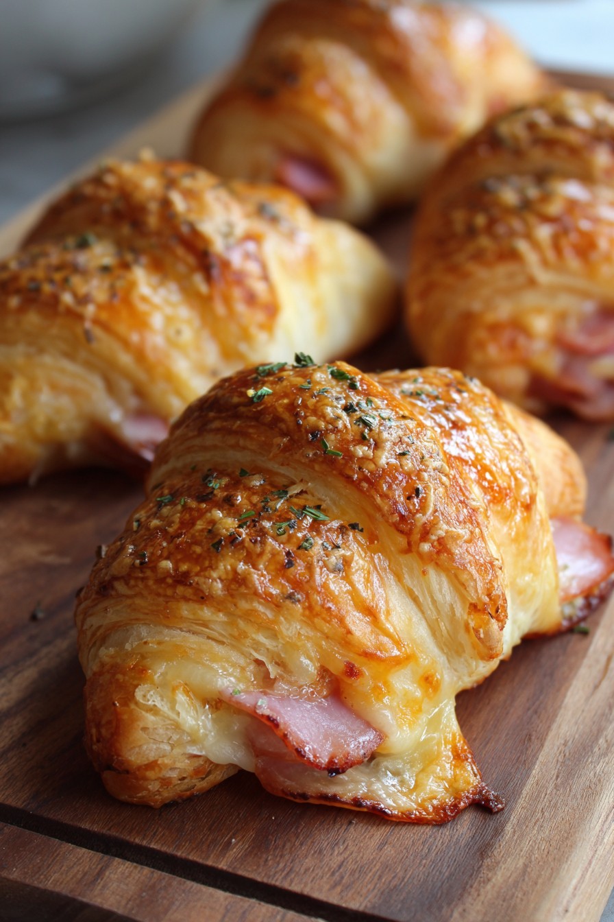 Baked Ham and Cheese Croissants