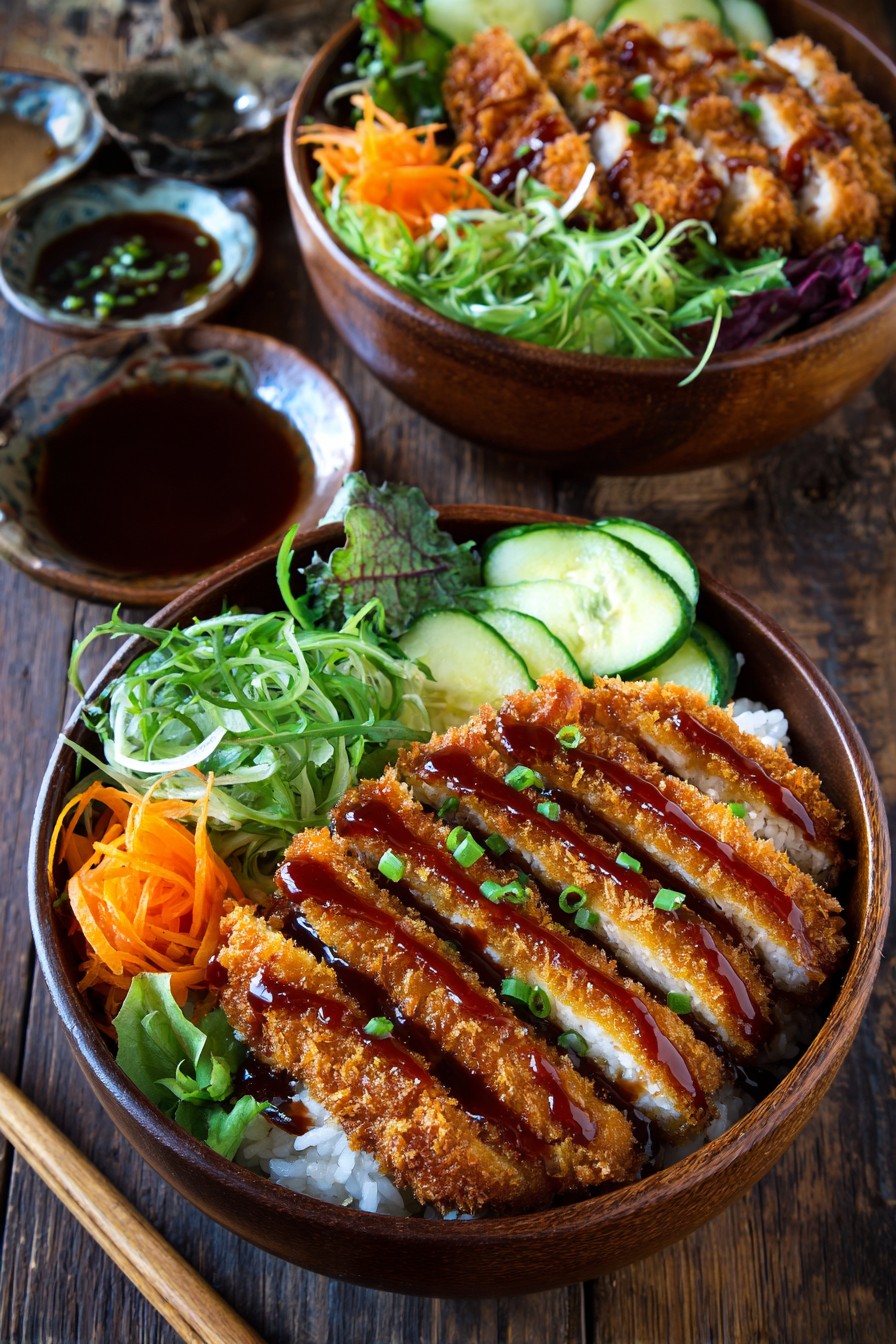 Japanese Katsu Bowls with Tonkatsu Sauce